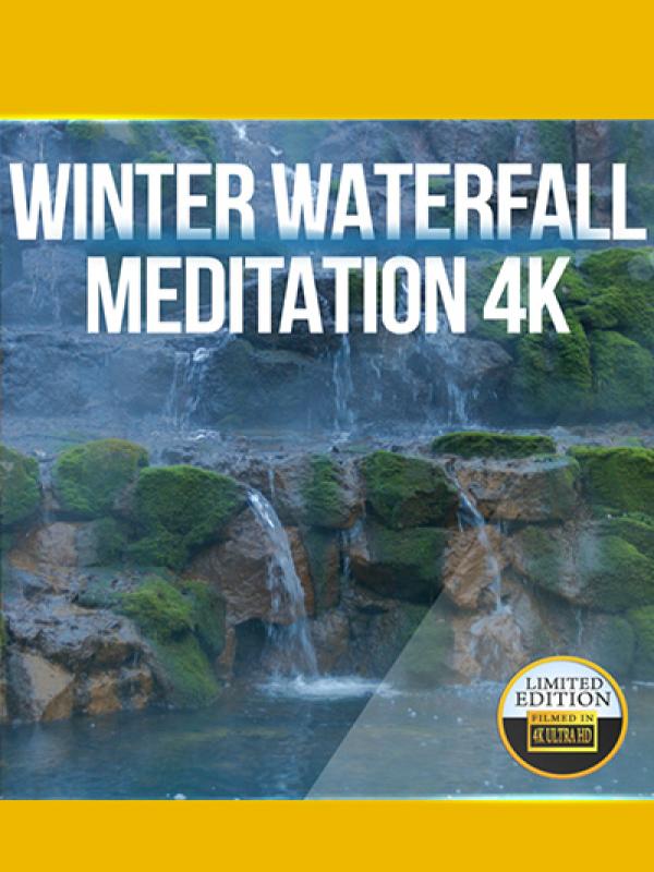 Winter Waterfall Meditation 4K 